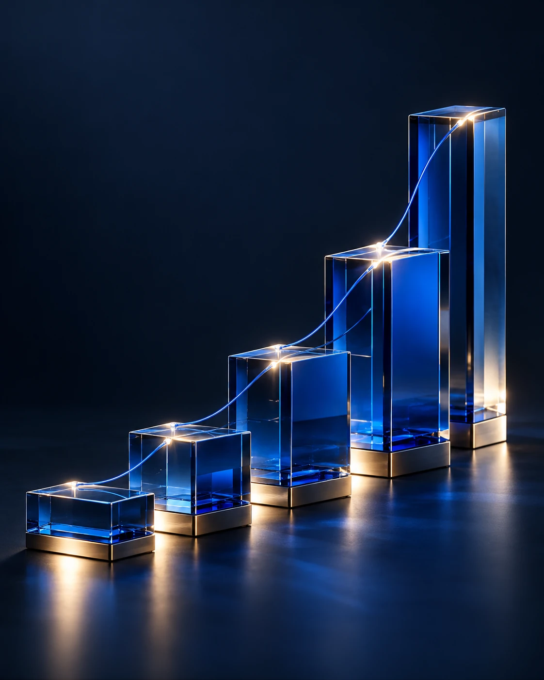 Rising blue growth bars